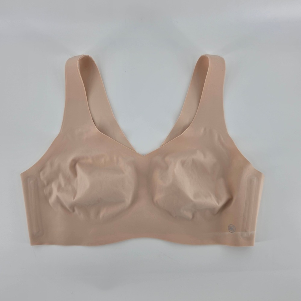 Honeylove Crossover Bra Women Large 38B/C Sand Beige Wireless Seamless No Pads